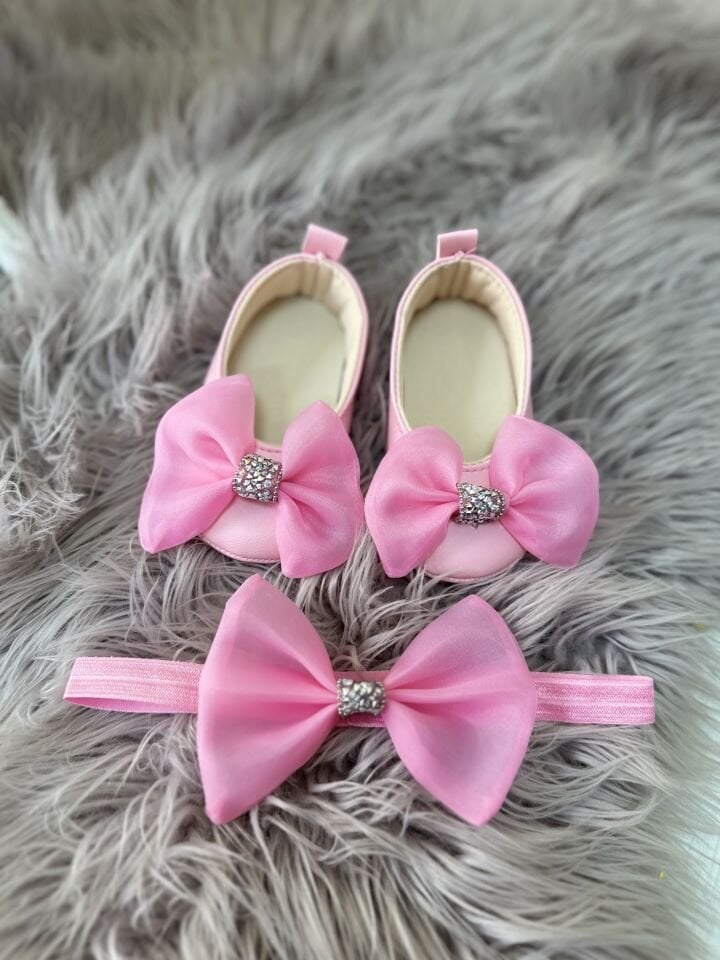 Ella Pembe Ayakkabı Ve Saç Bandı