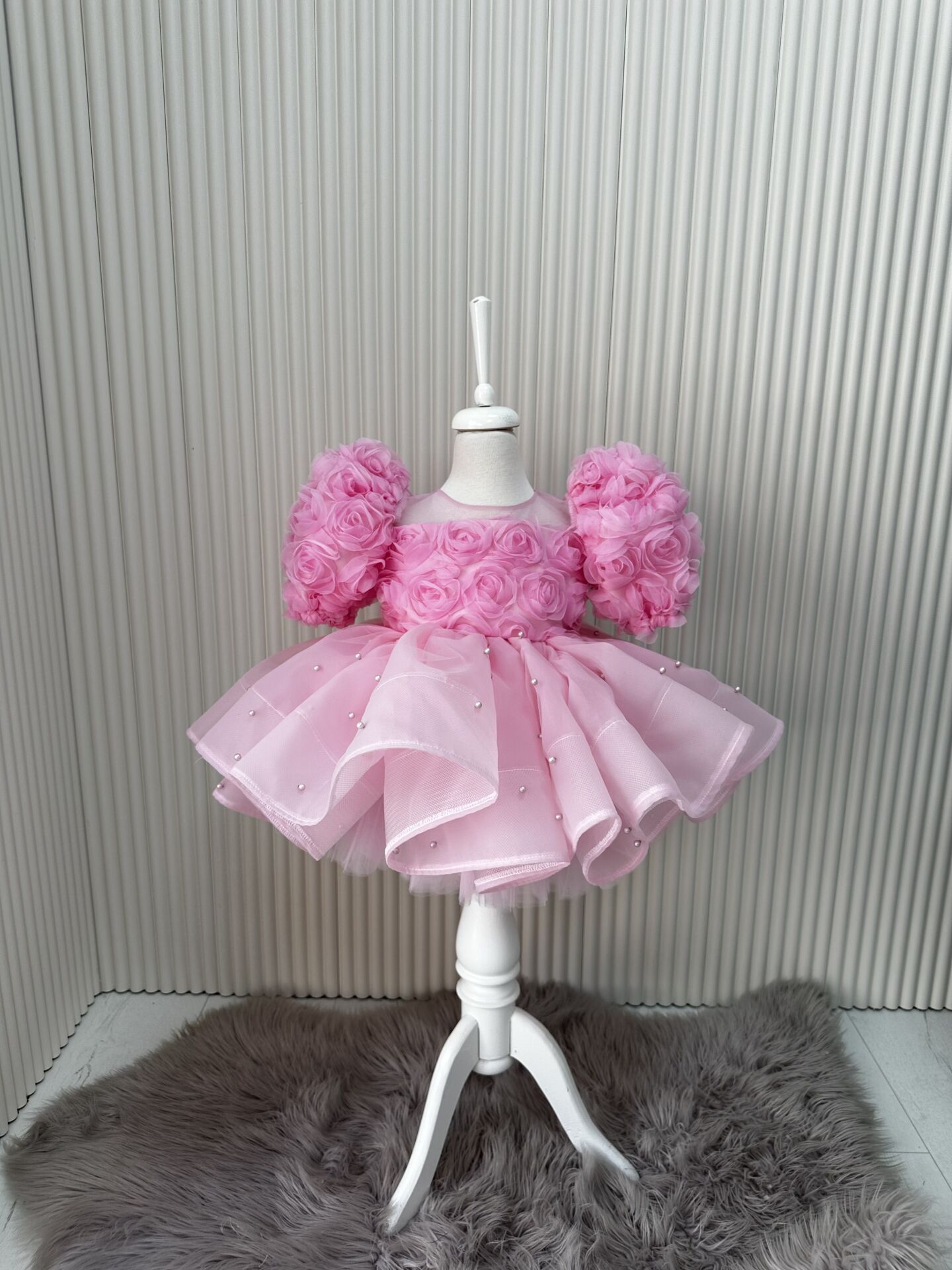 Alexa Pembe Güllü Abiye Elbise