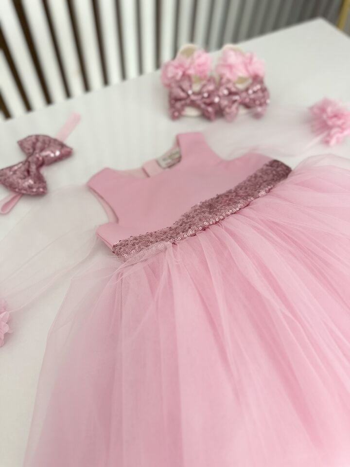 Mia bebe pembe uzun kol bebek mevlüt seti