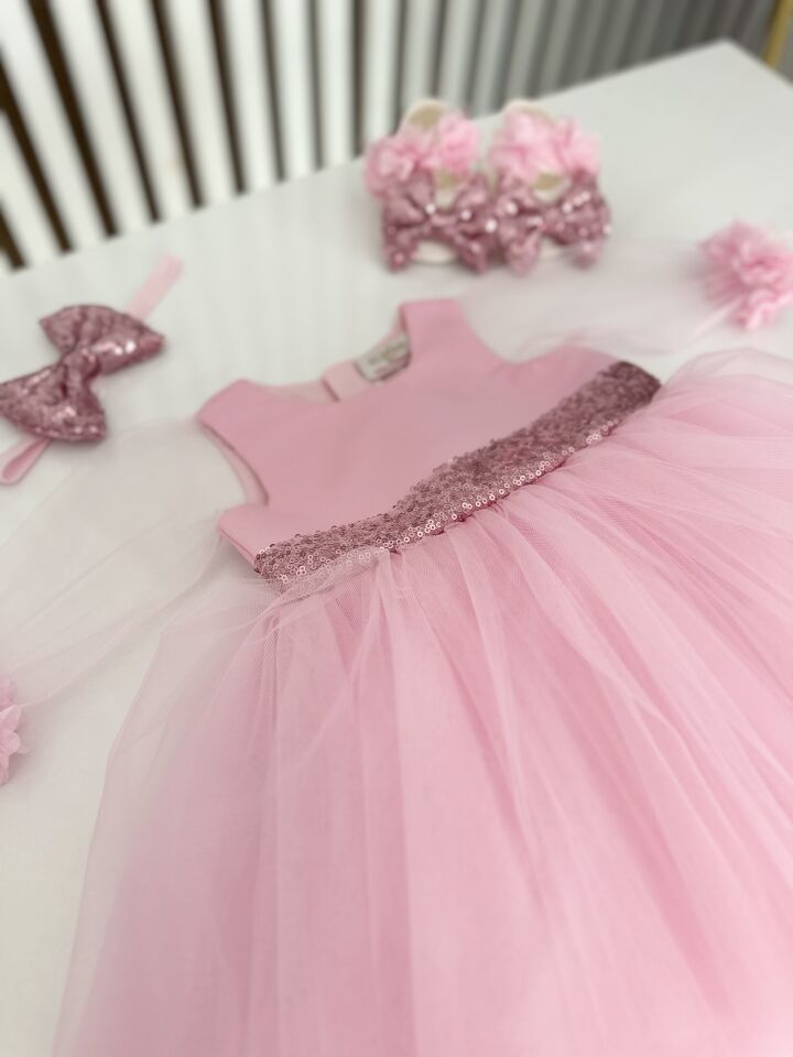 Mia bebe pembe uzun kol bebek mevlüt seti