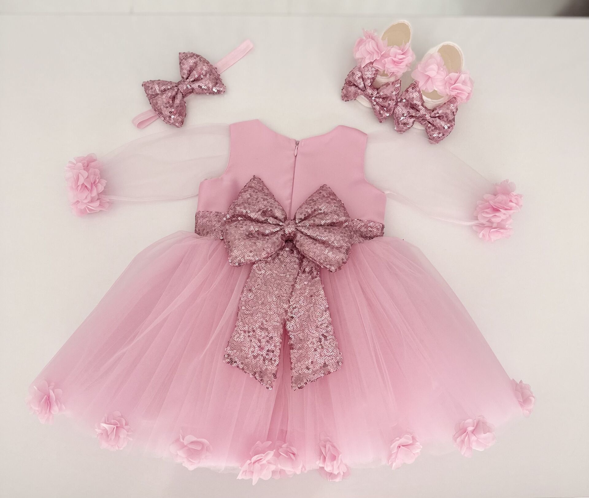 Mia bebe pembe uzun kol bebek mevlüt seti