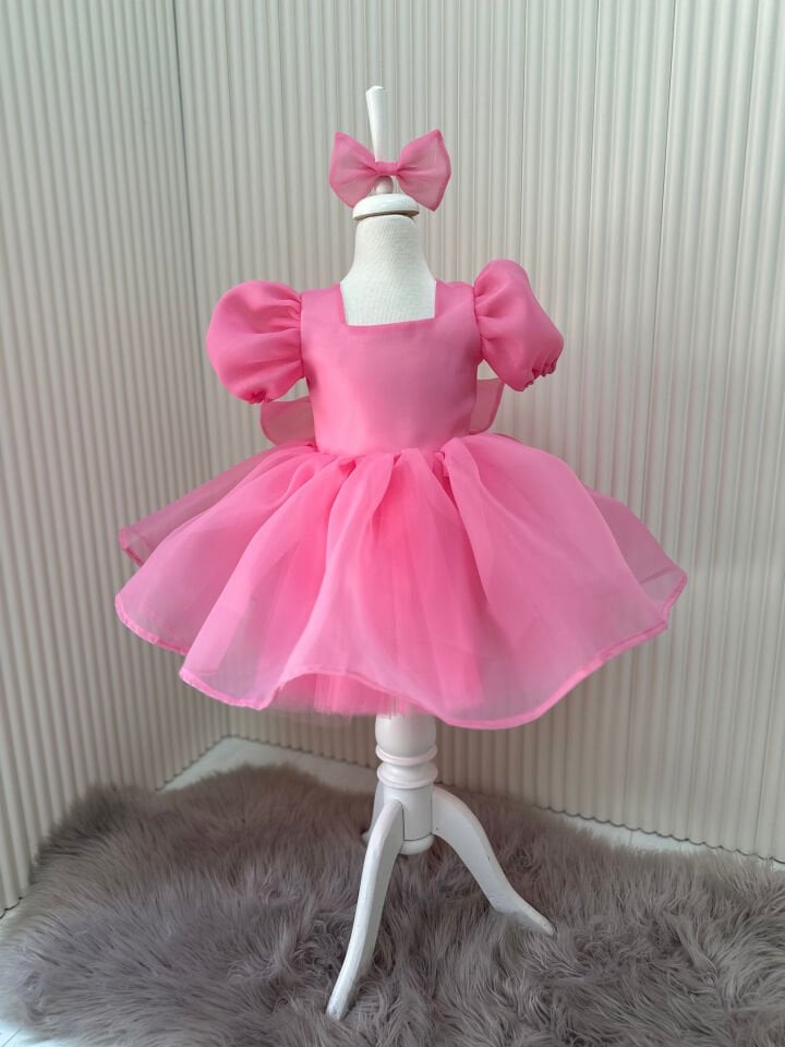 Pamuk Şeker Pembe Doğum Günü Elbisesi